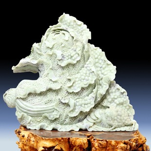 天然祁连玉招财摆件 佰财缠身