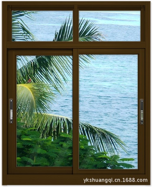 电泳平光香槟2#普通推拉窗