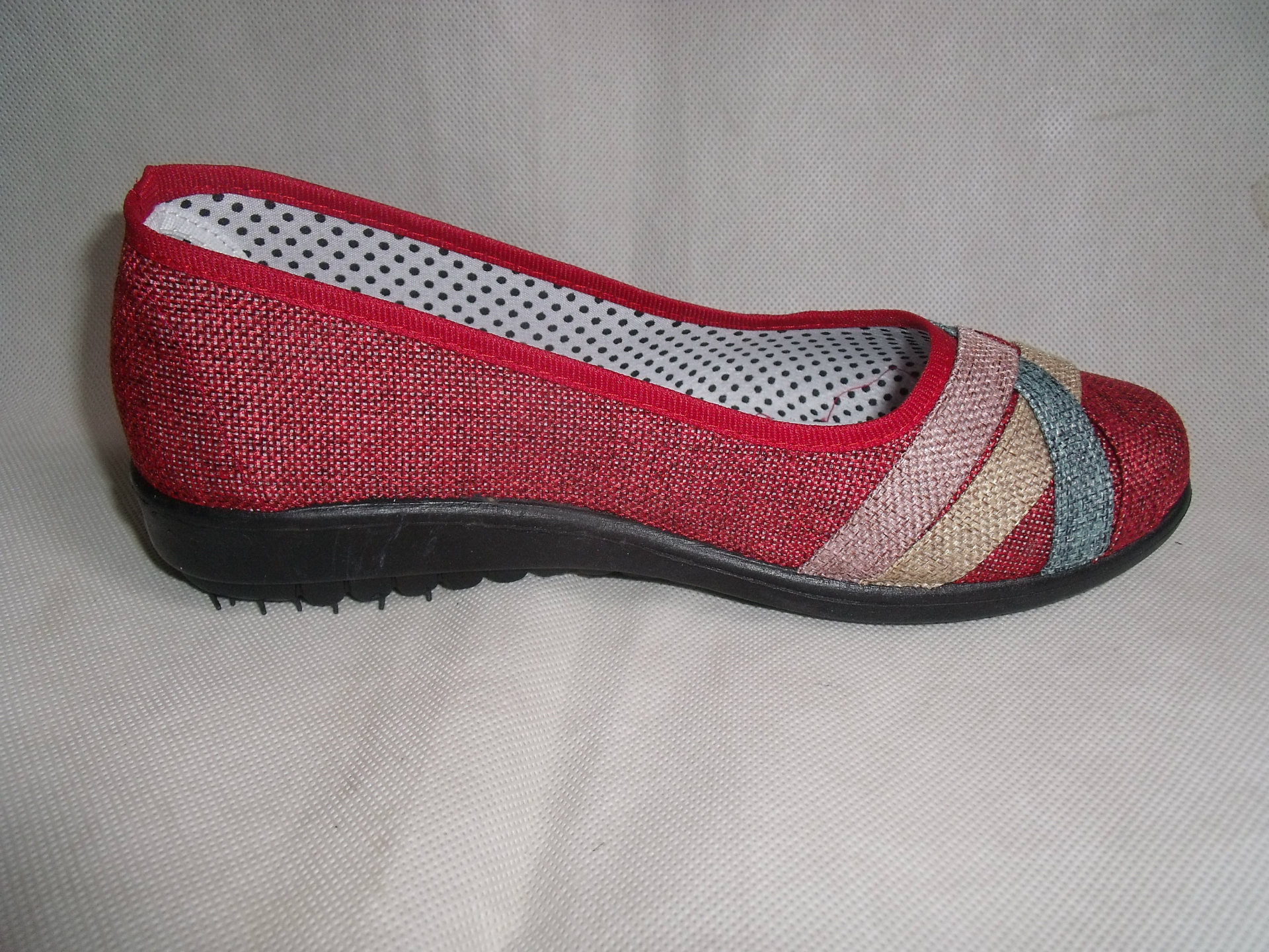 厂家批发老北京布鞋 货号7001 条纹横条布鞋女鞋 麻布系列 老太太