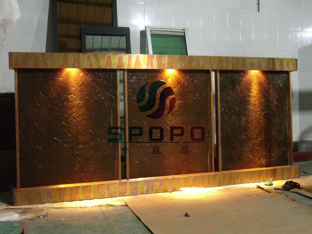 定制工厂大门流水墙,工厂形象墙,水幕墙,流水墙屏风工程安装