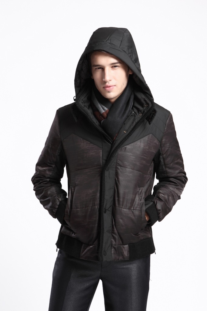 海澜之家品牌棉衣2013冬装外套新款男装商务休闲加厚带帽短款棉衣