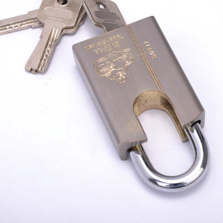 吴氏50mm铁小元角包梁电脑锁(双色八字型)