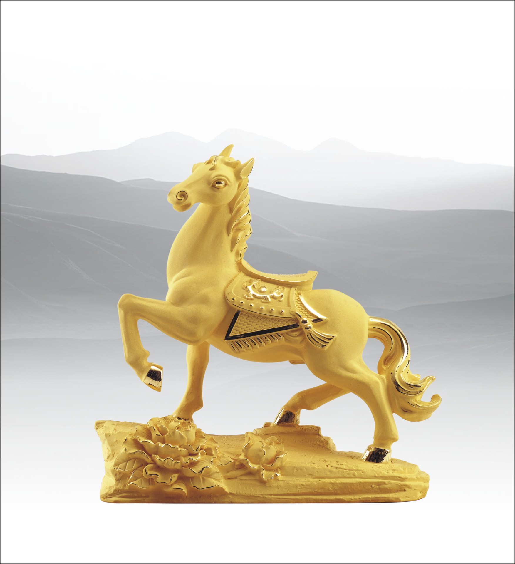 2014贺岁绒沙金工艺品马系列--富贵千里