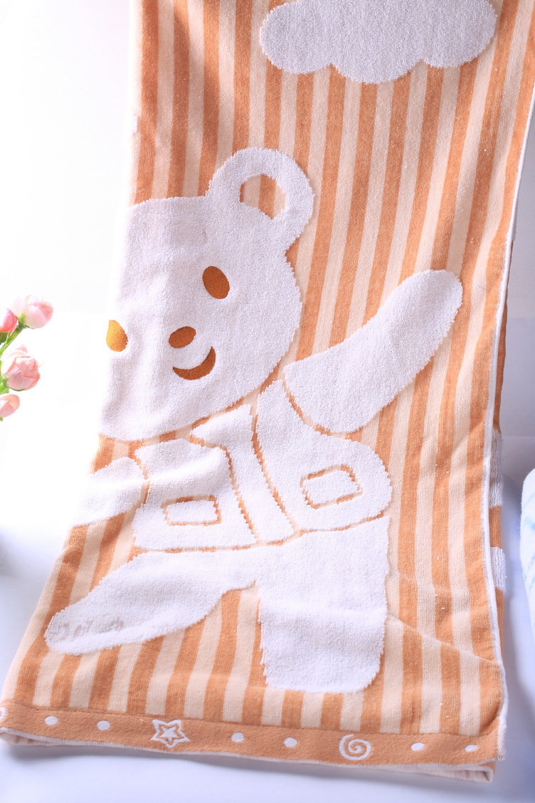 厂家直销 新品3-(0570-0570)条条熊童被 100%纯棉毛巾毯特价批发