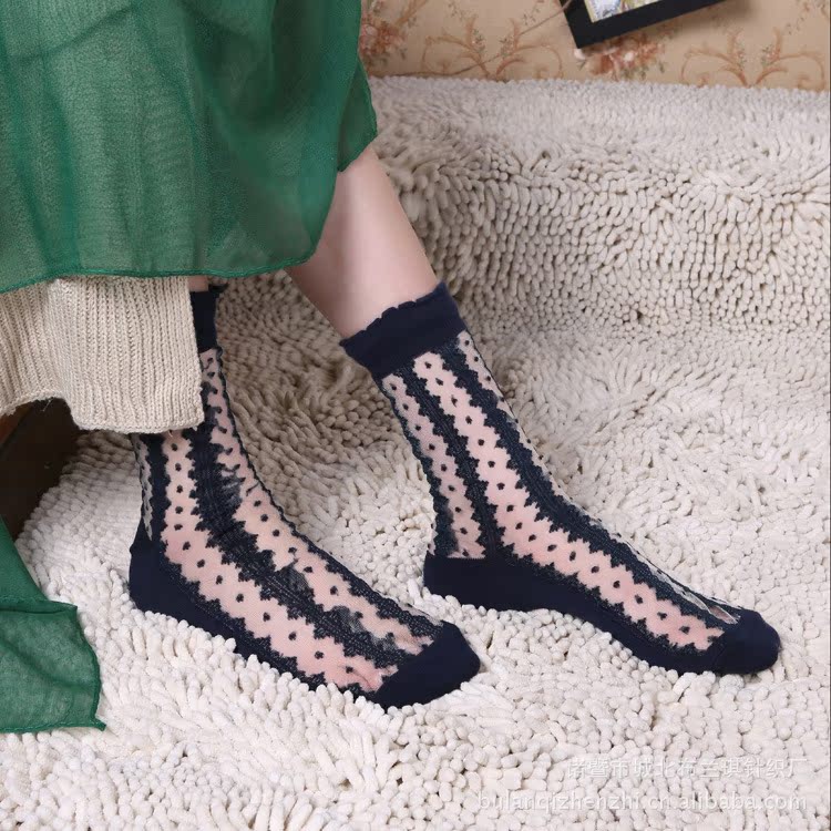 caramella 春季丝袜 提花丝袜 短款丝袜 厂家丝袜.