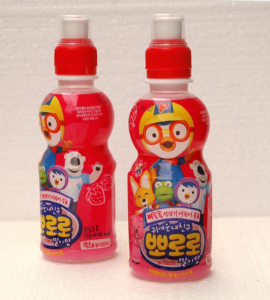 韩国进口饮料 宝露露 儿童乳酸菌饮料235ml 无添加剂 四种味道全