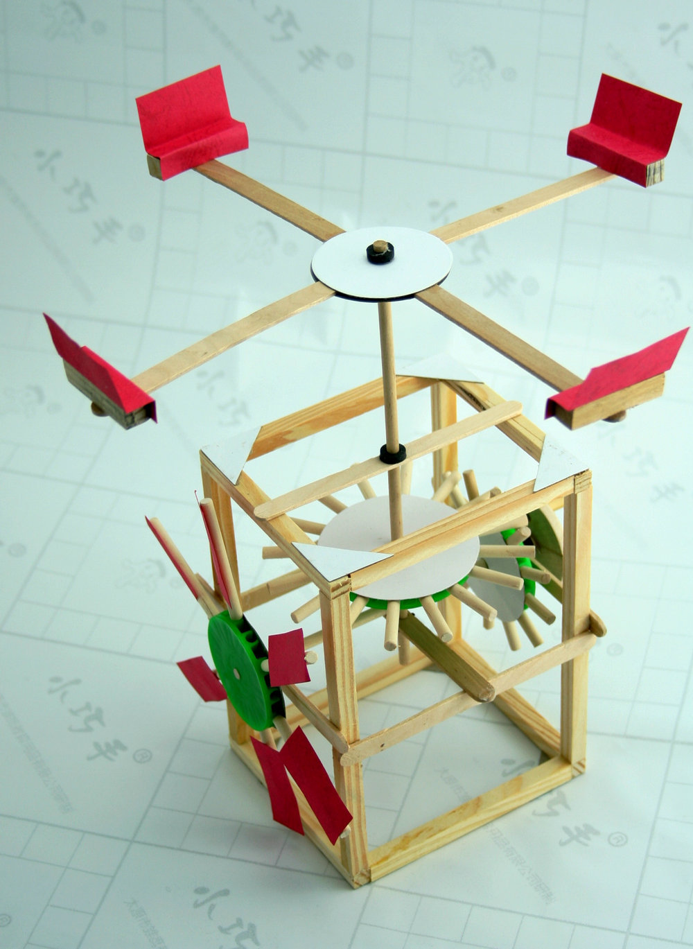 科技小制作手工diy木制玩具教具科普实验活动大风车模型材料