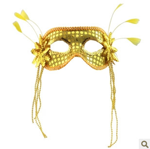 高贵金色神秘嘉宾 面具 走秀面具 舞会道具 专业模特用