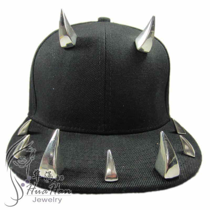 夜店朋克柳丁帽子 牛角帽子 嘻哈帽子平檐帽现货批发