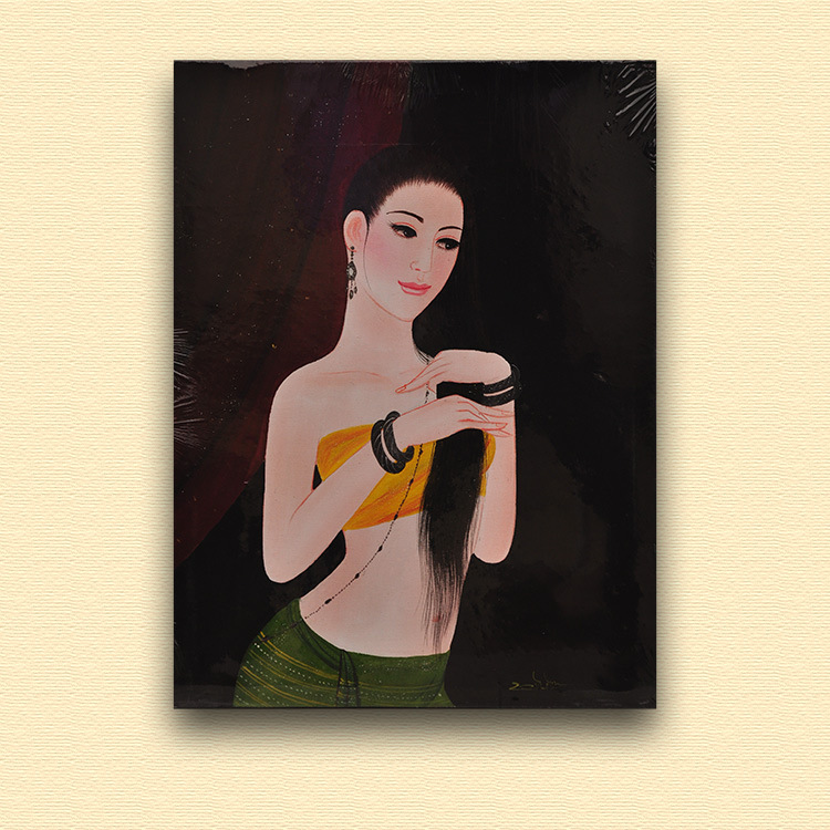 泰国手绘人物油画壁画 装饰 家居酒店餐厅墙面装饰102060 小号图片_23