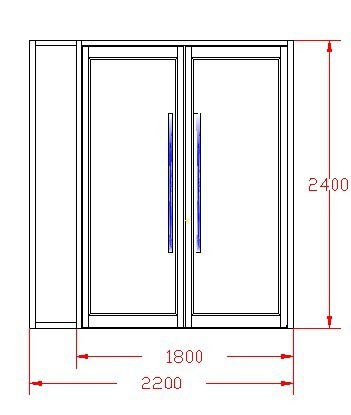 80型商务地弹门【写字楼专用】银白色,混批30mm料