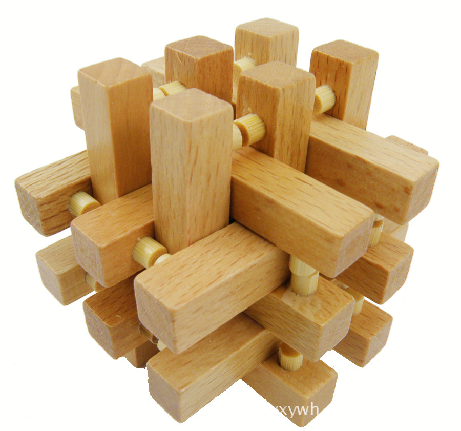 智力玩具 成人玩具孔明锁鲁班锁 榉木10件套装yx467