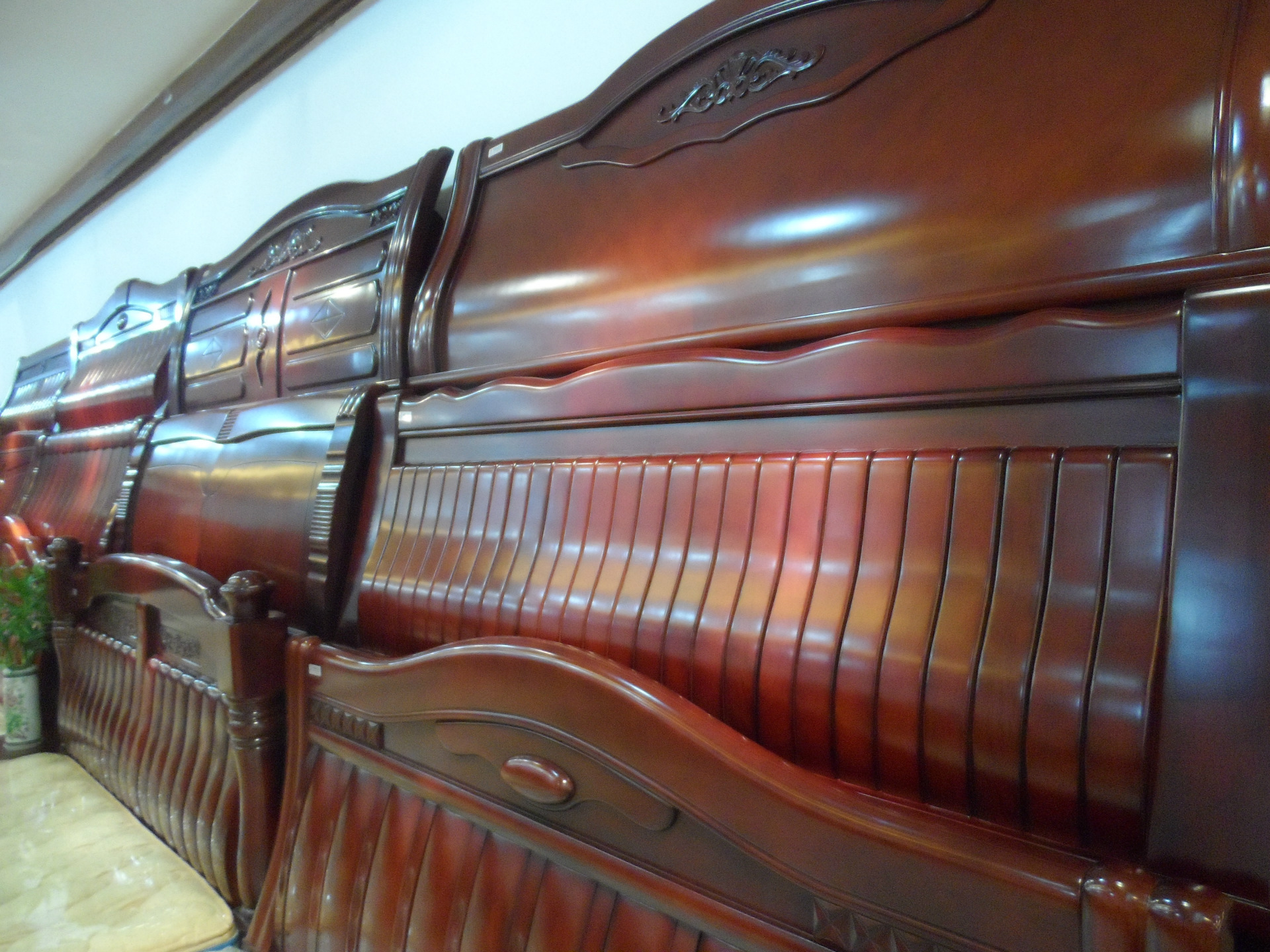 厂家直销新中式家具沙比利实木双人床海棠木实木家具卧室大床809