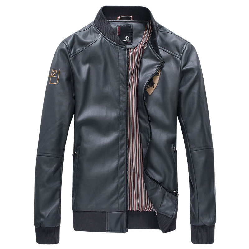 批发男款水洗兰博皮衣 韩版立领皮衣 男装休闲皮外套