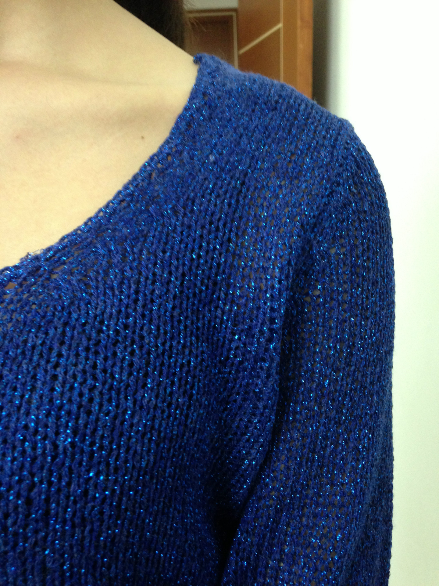 【小额特卖】2014新款闪光丝镂空春装