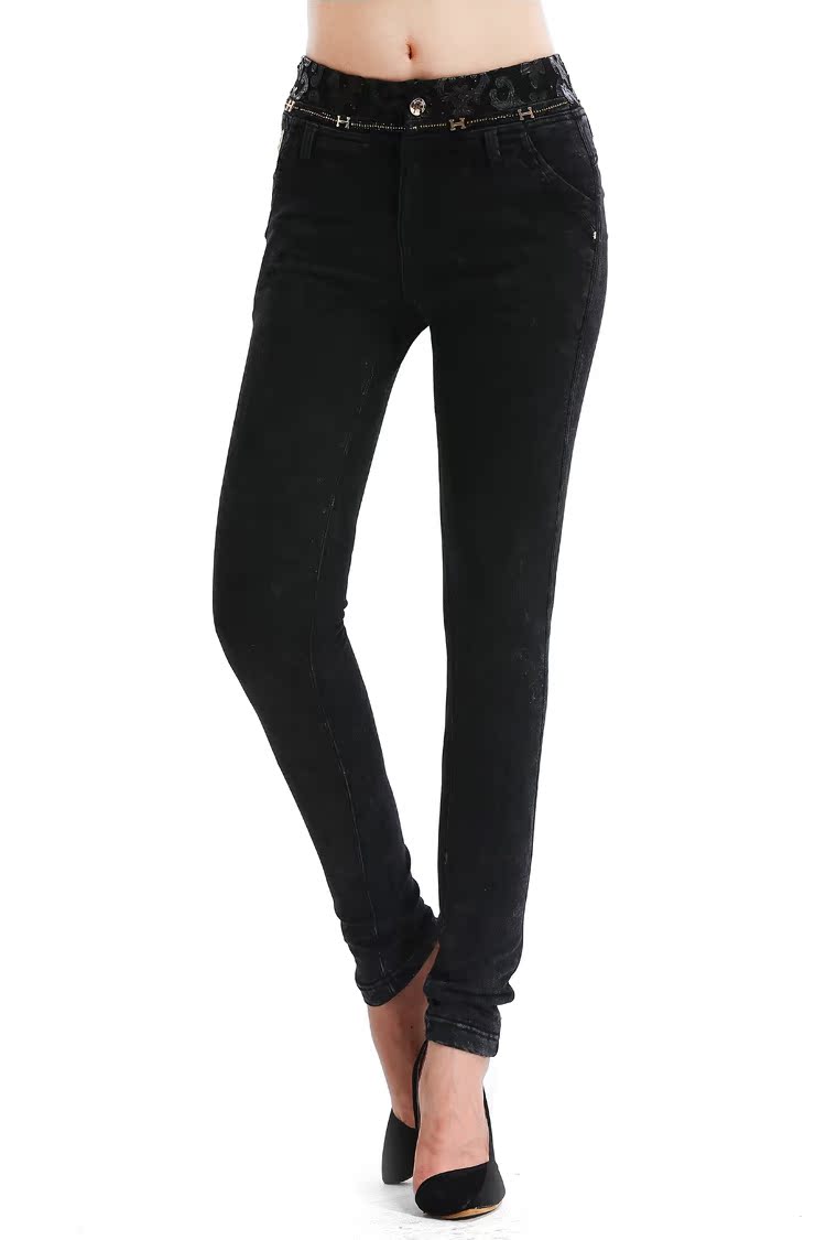 【依玺美】株洲女裤 新款女式牛仔裤 显瘦铅笔裤 牛仔裤女长裤