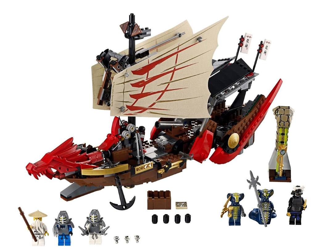 博乐9762 类乐高l9446 ninjago幻影忍者 命运赏赐号 龙船