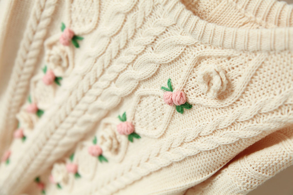 森林系厚款麻花扭花立体刺绣碎花手工花朵中