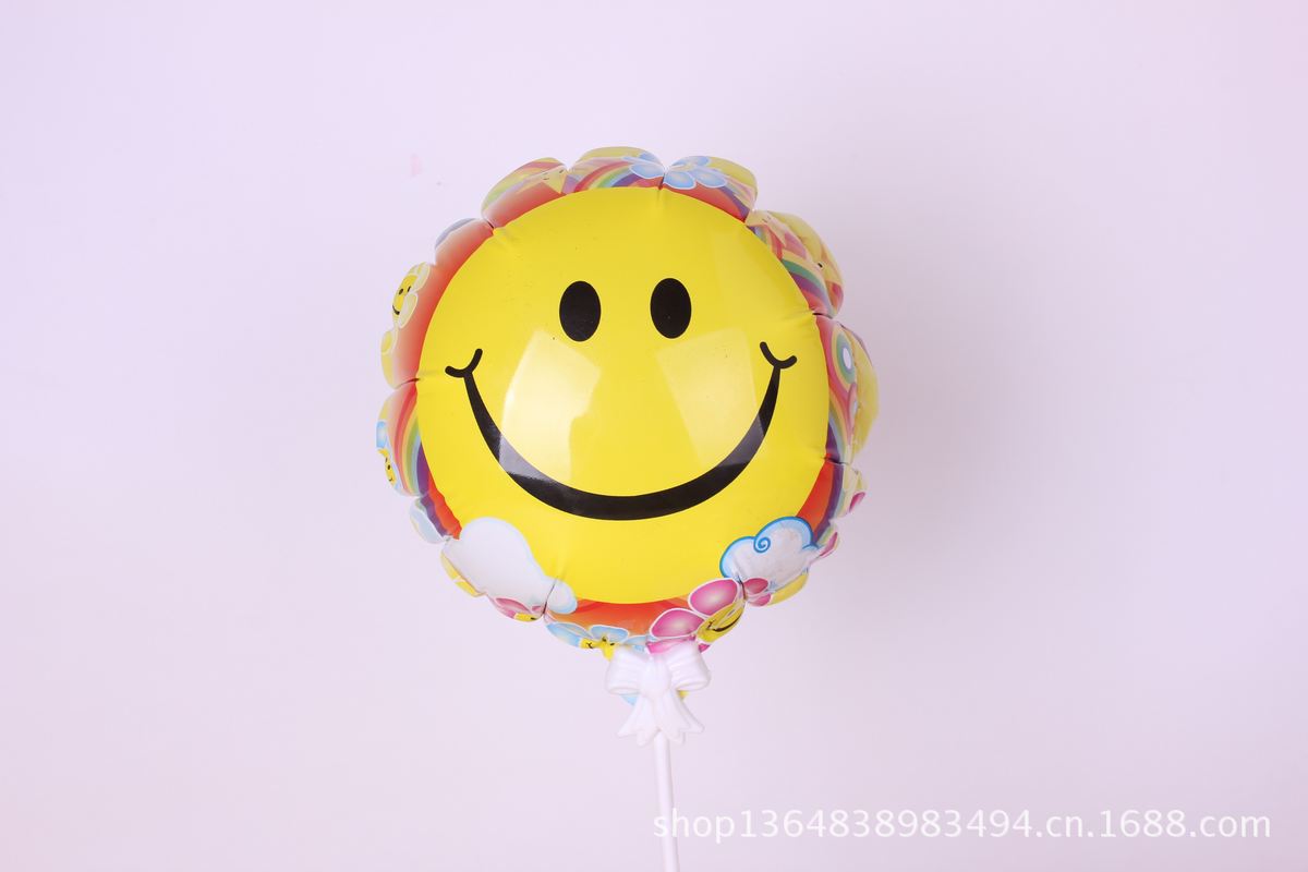 厂家热卖 韩式笑脸气球 必备节日气球 自动充气卡通气球批发