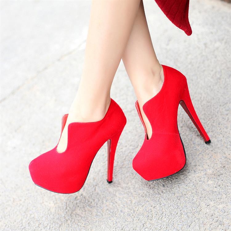 欧美新款性感细跟超高跟纯色夜店女鞋内防水台走秀鞋时装鞋