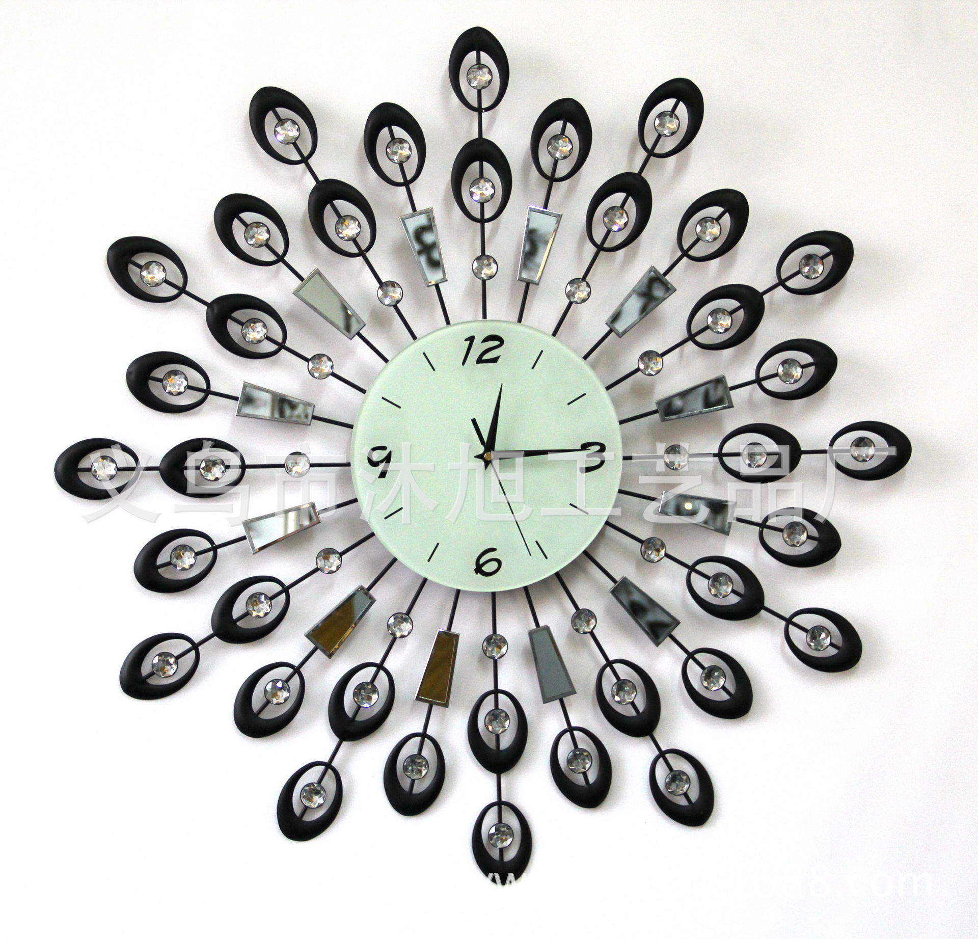 客厅创意铁艺挂钟 铁艺镶钻挂钟 欧式艺术铁艺挂钟 厂家挂钟批发