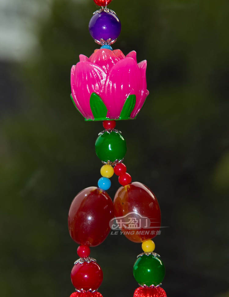 玛瑙花汽车挂件 平安果双流苏挂饰 民族风漂亮挂件批发c071a