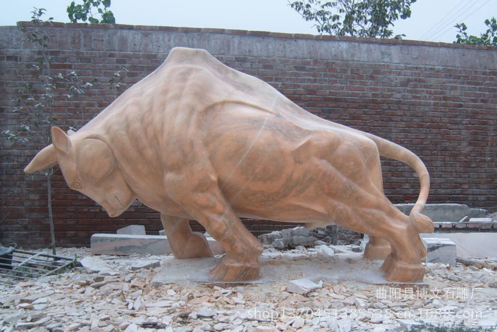 雕刻之乡 曲阳雕刻 巧夺天工 晚霞红公牛