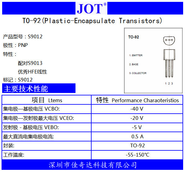 s9012参数与管脚图图片