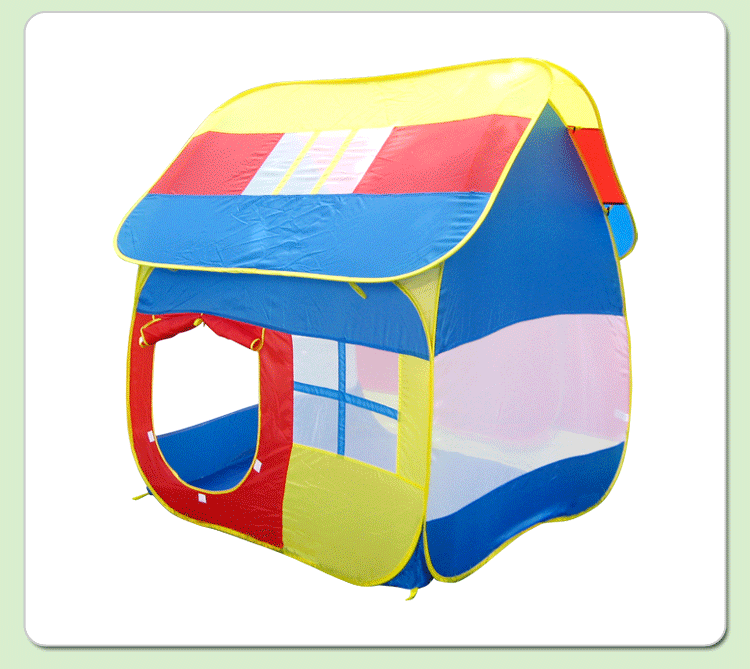 643s蓝色小房子儿童户外益智游戏屋帐篷动态图