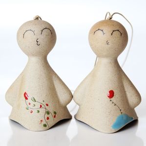 手工创意 陶泥 晴天娃娃 风铃 大号9.5cm
