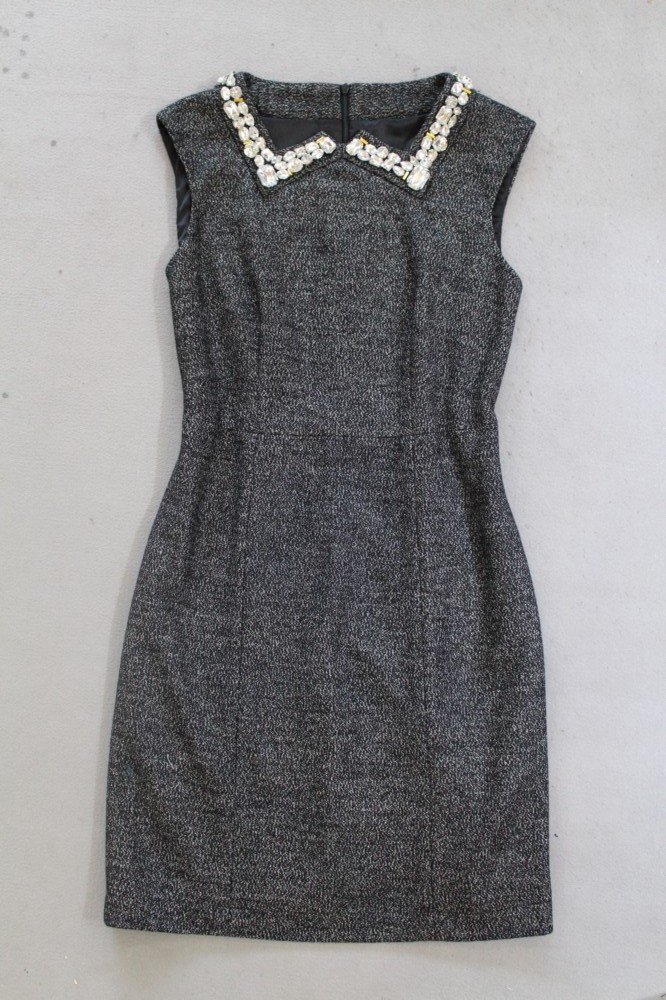 130731-24 毛料订珠连衣裙 s m l ￥170 m