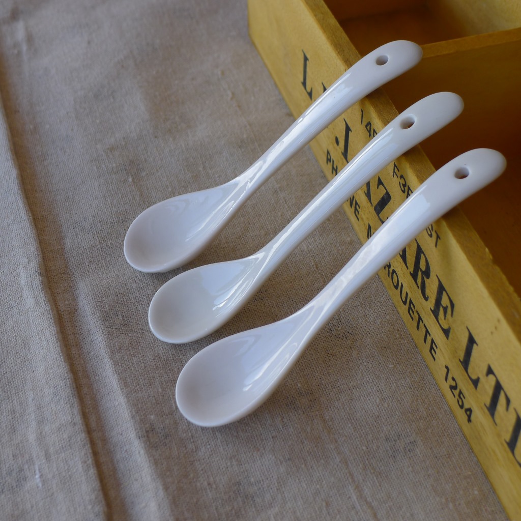 zakka日式杂货 家居日用 创意简约风格 白瓷勺 咖啡勺-「刀叉」-马可
