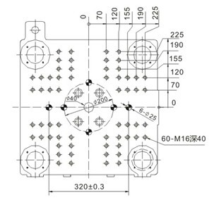 漏斗注塑机 &nbsp; &nbsp; &nbsp; &nbsp; &nbsp; &nbsp; 模板尺寸图