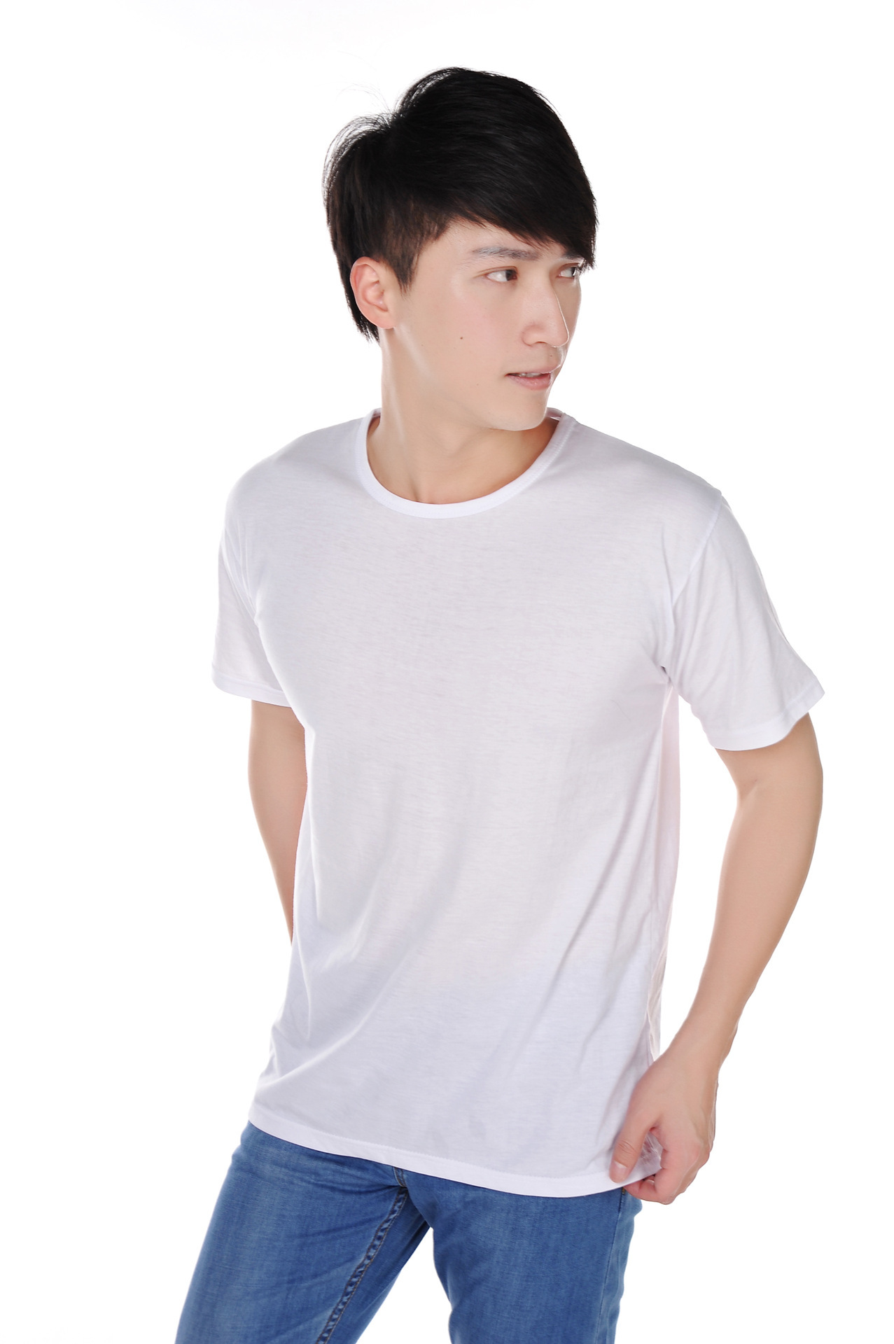 供应纯棉老人短袖 白色短袖 春秋打底汗衫 宽松短袖t恤