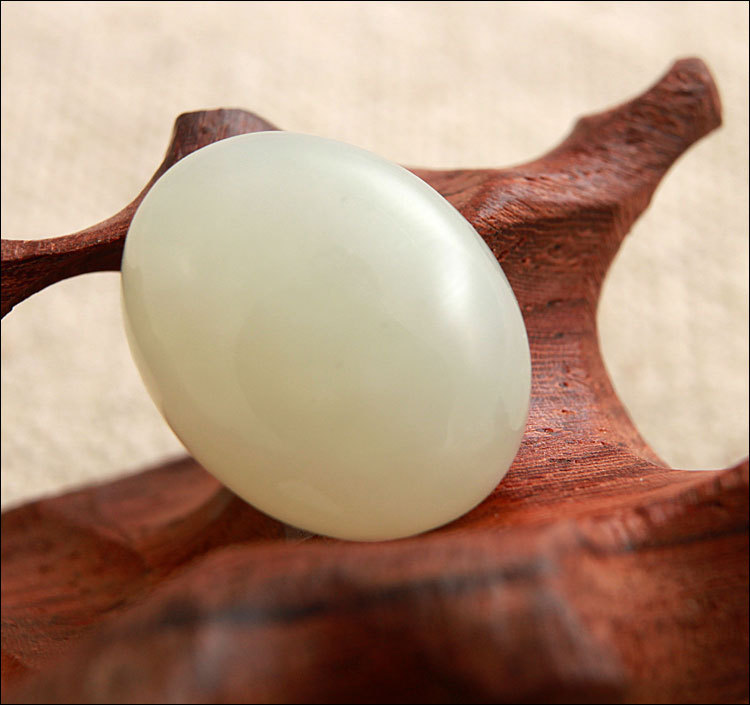 3a级韩国和田白玉旦面戒面 aj0128 厂家批发