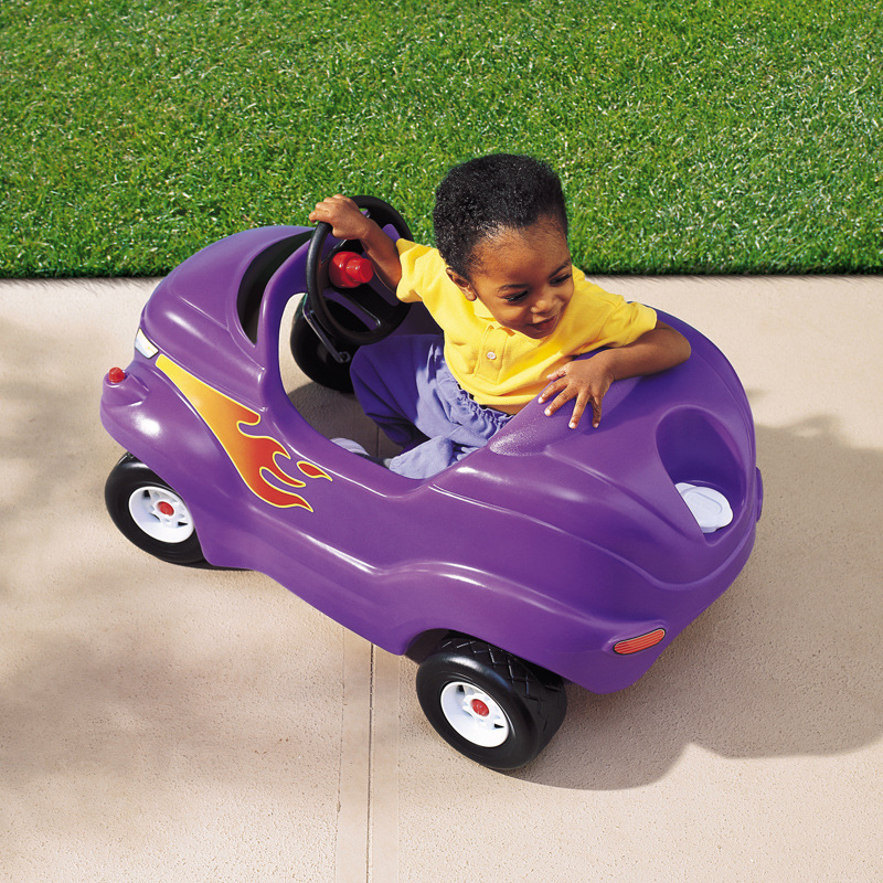 美国小泰克 童车儿童脚动力踏行车 四轮滑行车小房车 紫色小客车