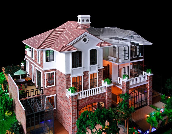 个体别墅沙盘模型