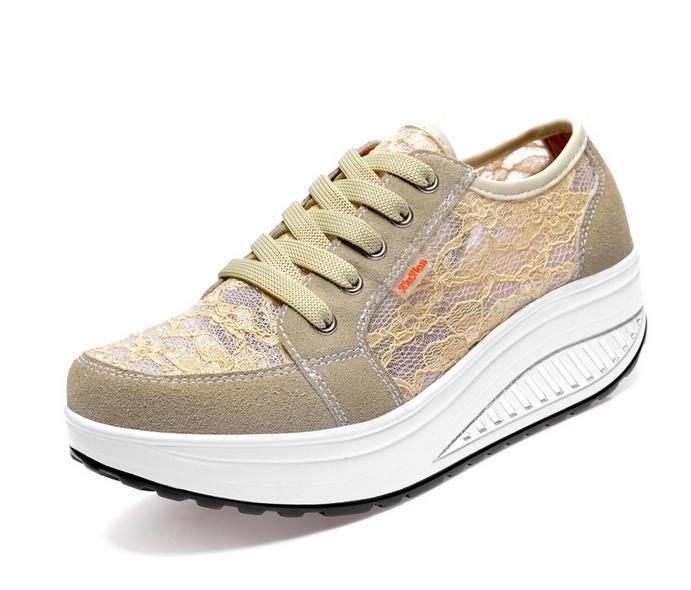 贝奇女松糕鞋,摇摆鞋,网布鞋,蕾丝单网鞋