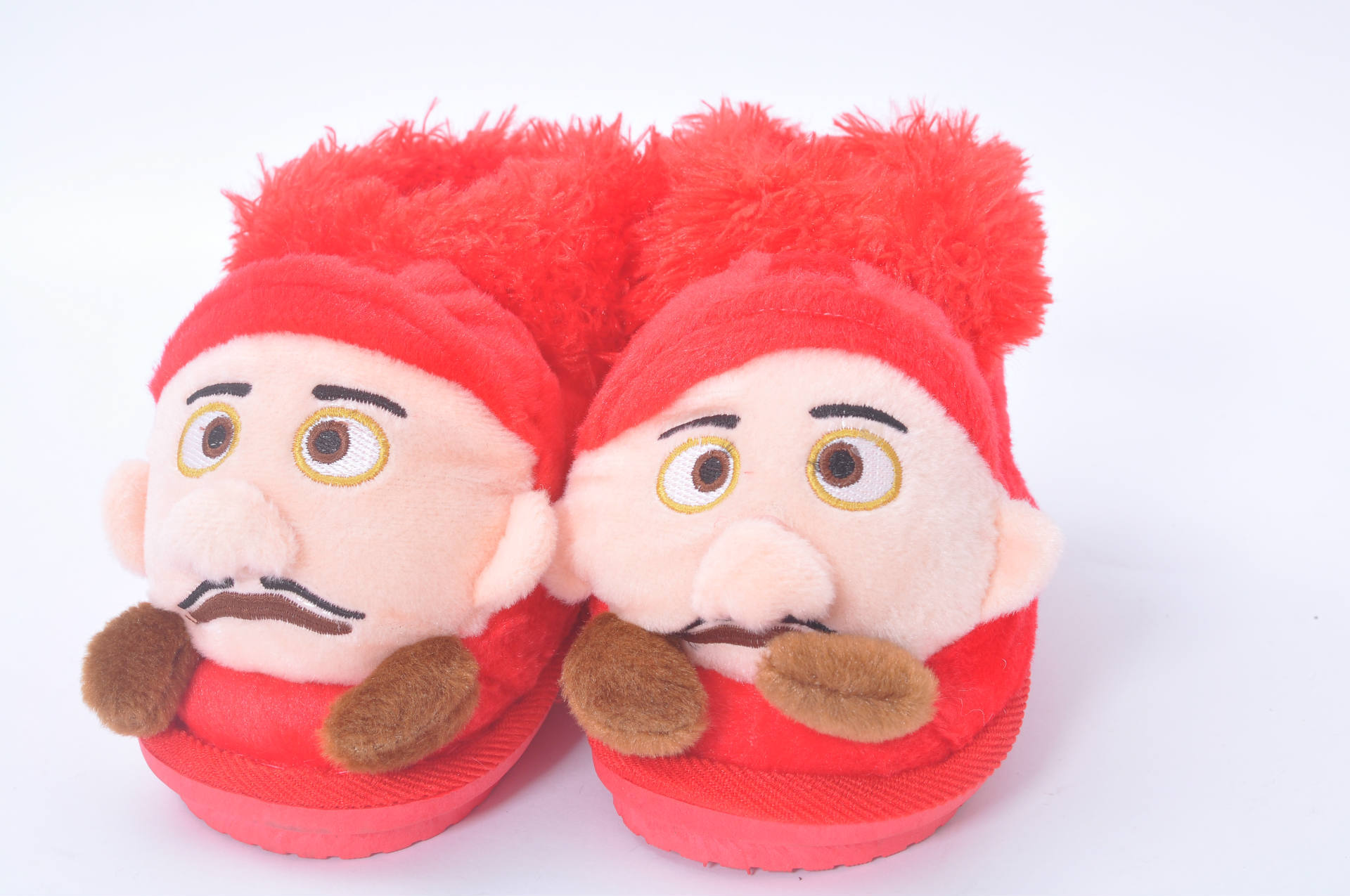 批发光头强棉鞋 情侣卡通毛绒毛口棉鞋 室内外保暖家居棉鞋