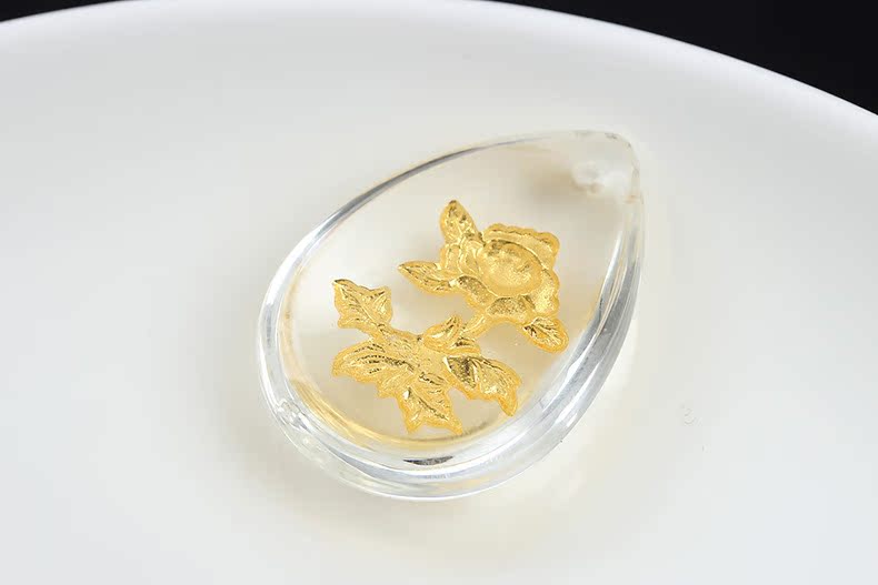 天光墟玉器 亮晶金玫瑰花吊坠 甜蜜爱恋项坠挂件厂家批发jxy422