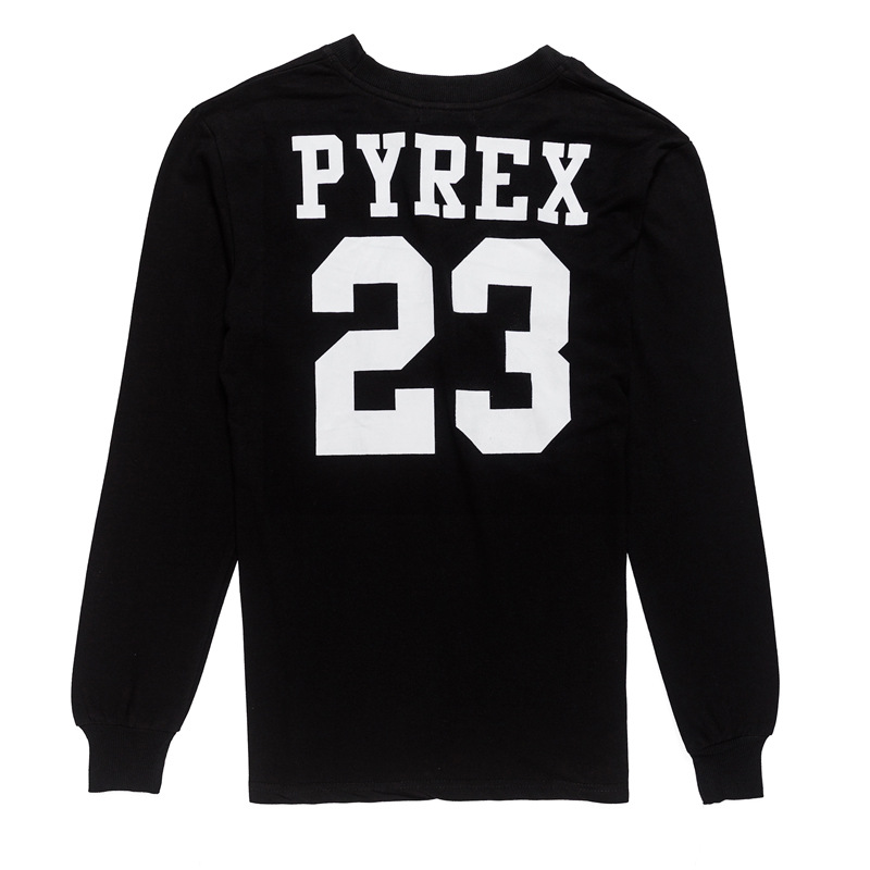 潮牌pyrex 23号印花 休闲纯棉圆领长袖t恤 男长袖纯棉