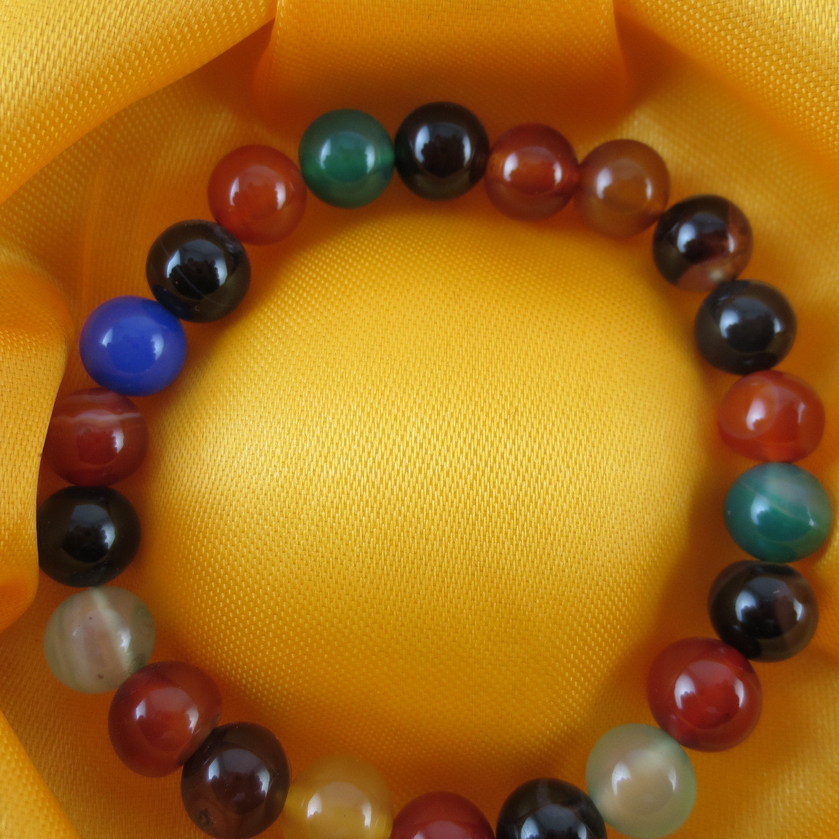 五彩玛瑙手链 百搭时尚女士手串 高档贵气 有女人味