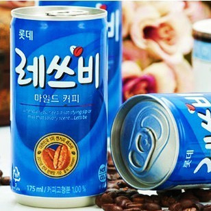 韩国进口饮料 lotte乐天来仕必乐咖啡let's be 175ml