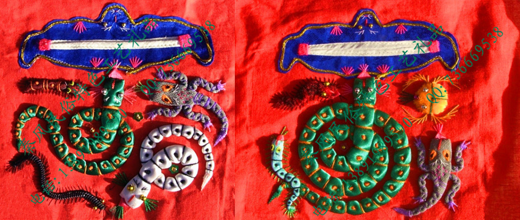 纯手工绣花五毒婴幼儿肚脐防护保暖裹肚 肚兜批发 端午节专供