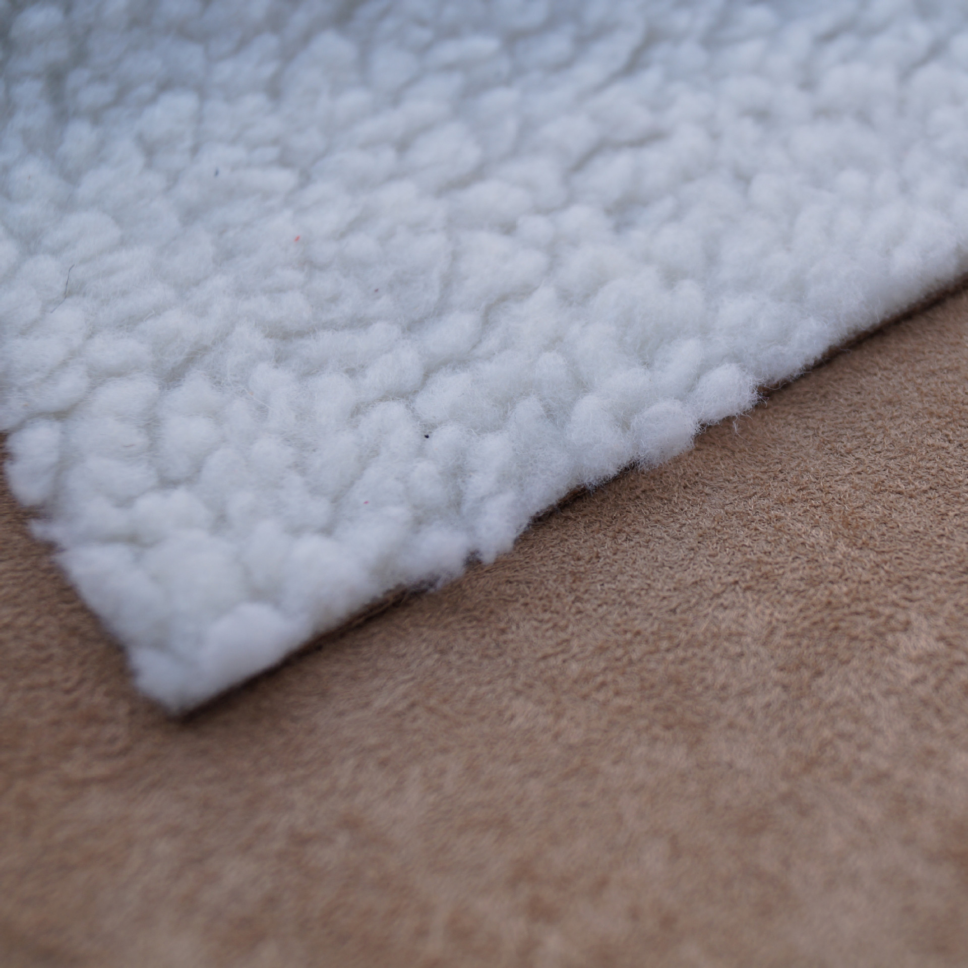 磨砂仿皮绒复合羊羔绒 弹力麂皮绒复合毛绒 冬装面料图片_6