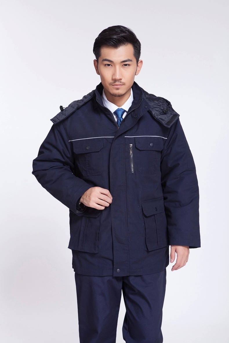 加厚工程服棉衣外套 活里活面 上衣 秋冬工作劳保棉服 反光条棉袄