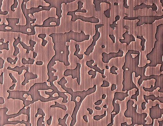 红古铜蚀刻自由纹价格 201不锈钢镀红铜蚀刻板 仿旧红古铜蚀刻板