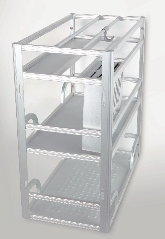 橱柜拉篮厂家供应优质调味拉篮 三层厨房五金拉篮 铝合金拉篮