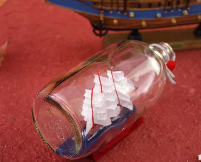 地中海风格帆船的玻璃瓶 漂流瓶许愿瓶 瓶中船 支持一件代发