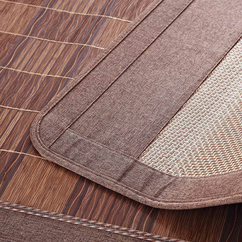夏季高档碳化凉席子厂家批发 可折叠式双面竹藤席加厚15/18米